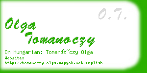 olga tomanoczy business card